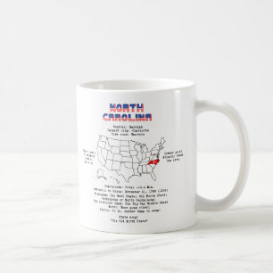 Mug Caroline du Nord État américain sur la carte et le