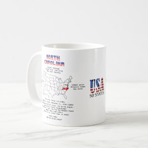 Mug Caroline du Nord États américains sur une carte et