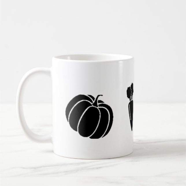 Mug carotte citrouille noire vectorielle légumes (Gauche)