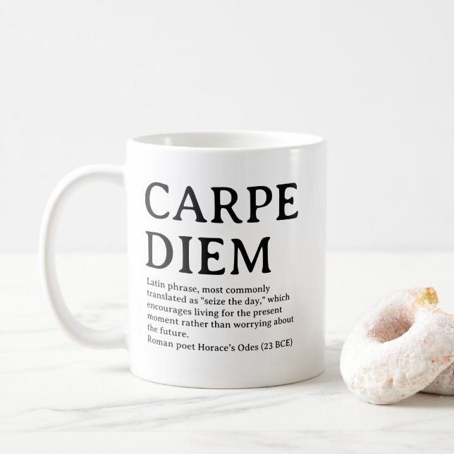 Mug Carpe Diem latin quote (Avec donut)