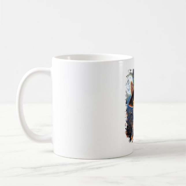 Mug Carré d'Halloween de Chien Terrier (Gauche)