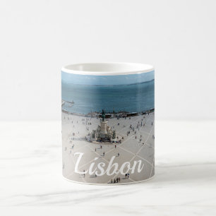 Mug Carré du commerce d'en haut à Lisbonne, Portugal