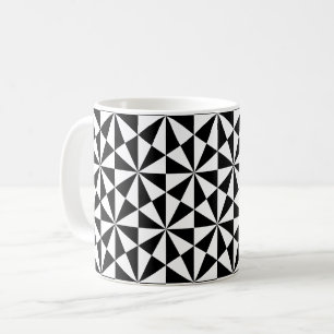 Mug Carré triangle noir blanc Art Déco Motif rétro