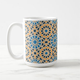 Mug Carreau géométrique marocain & motif orange