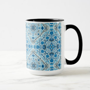 Mug Carreaux à fleurs bleus