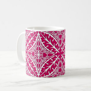 Mug Carreaux marocains - magenta et blanc