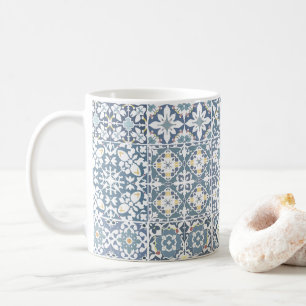 Mug Carreaux Méditerranéens, Marocains, Majolique, Azu