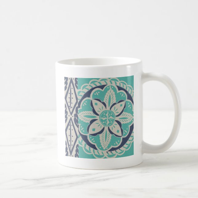 Mug Carrelage bleu Batik IV (Droite)