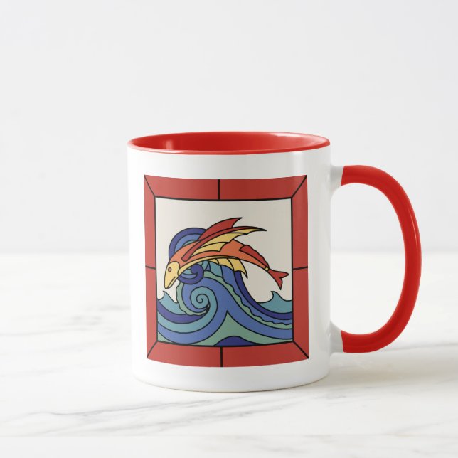 Mug Carrelage de poissons volants des années 1930 à Pè (Droite)