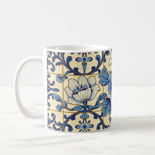 Mug Carrelage Décor Bleu Et Blanc (Gauche)
