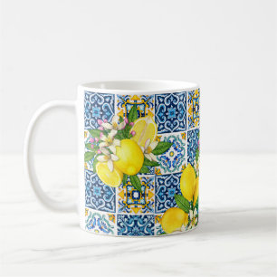 Mug Carrelage méditerranéen clair Sicilien Citrus Lemo