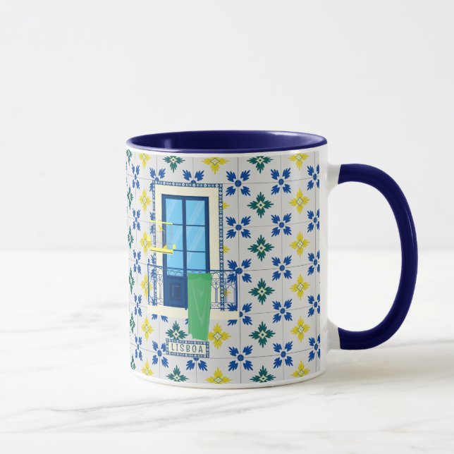 Mug Carrelage portugais et balcon de fenêtre avec oise (Droite)