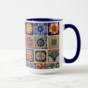 Mug Carrelage Talavera coloré sur une grande boîte de 