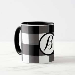 Mug Carrés à carreaux noir et blanc Buffalo Plaid