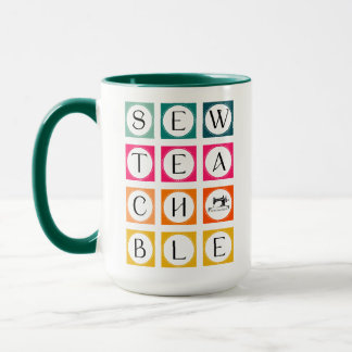 Mug Carrés colorés enseignables à coudre