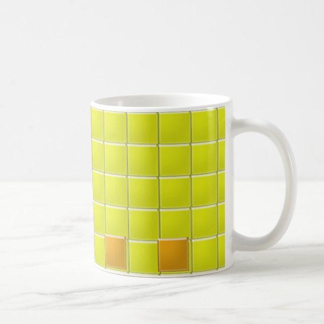 Mug - Carrés de mosaïque en Jaune (Droite)