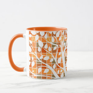 Mug Carrés et feuilles d'automne