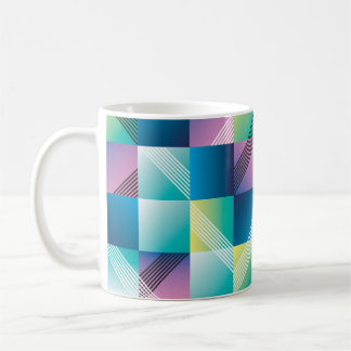 Mug Carrés géométriques vintages : Motif Abstrait