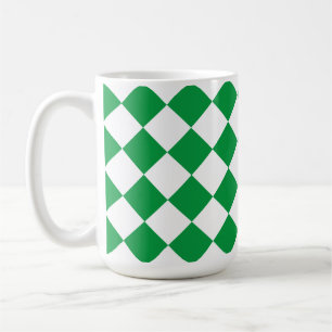 Mug Carrés rétro vert et blanc rétro
