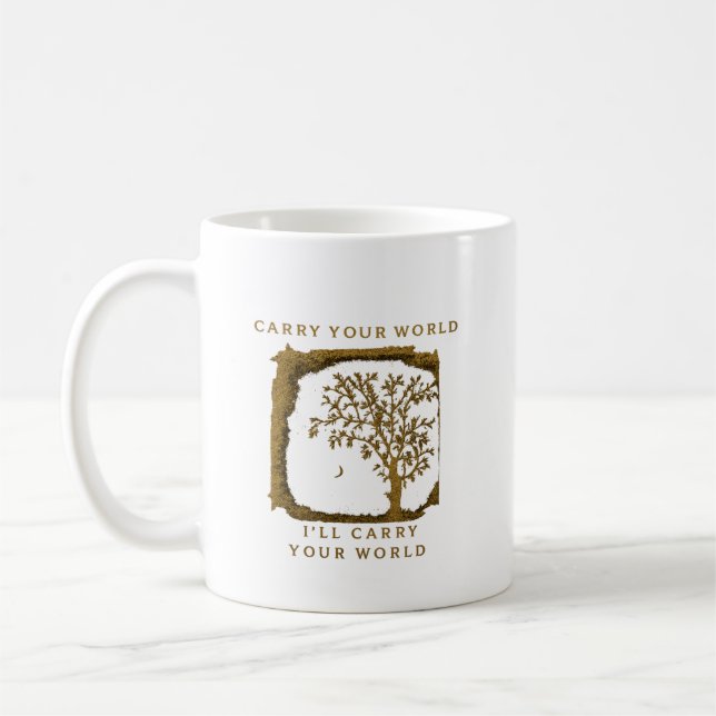 Mug Carry Your World – Golden Design (Gauche)