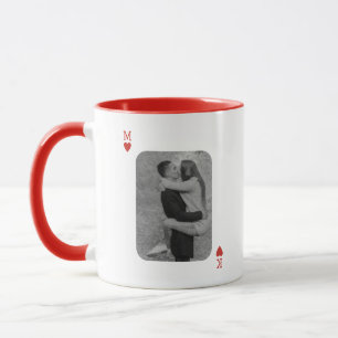 Mug Carte à jouer Couple Photo Cadeau d'amour romantiq