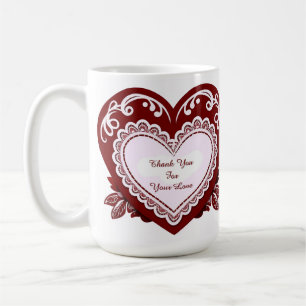 Mug Carte à motif de cœur en dentelle délicate