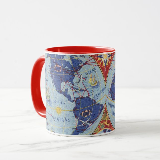 Mug Carte Air France du monde (Devant gauche)