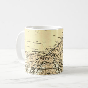 Mug Carte ancienne de Cleveland Ohio