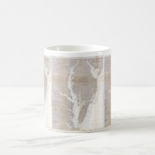 Mug Carte ancienne de la baie de Chesapeake (1866)