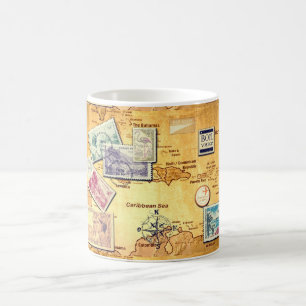 Mug carte ancienne de la Caraïbes