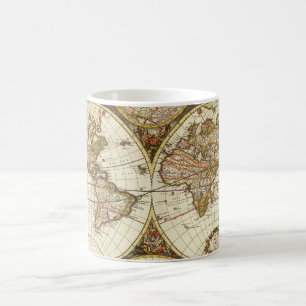 Mug Carte ancienne du monde par Frederick de Wit, vers