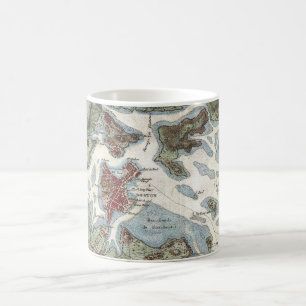 Mug Carte ancienne du port de Boston (1807)