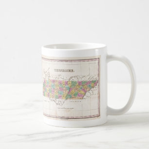 Mug Carte ancienne du Tennessee (1827)