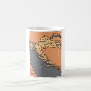 Mug Carte ancienne vintage de Croatie