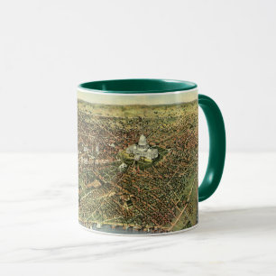 Mug Carte antique avec vue panoramique sur Washington 