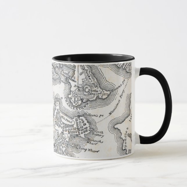 Mug Carte antique de Boston | 1775-1776 (Droite)