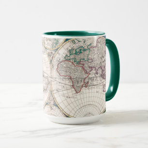 Mug Carte antique du monde de Double-Hémisphère