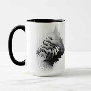 Mug Carte Arbre Abstraite B&W Surreal Optical Illusion