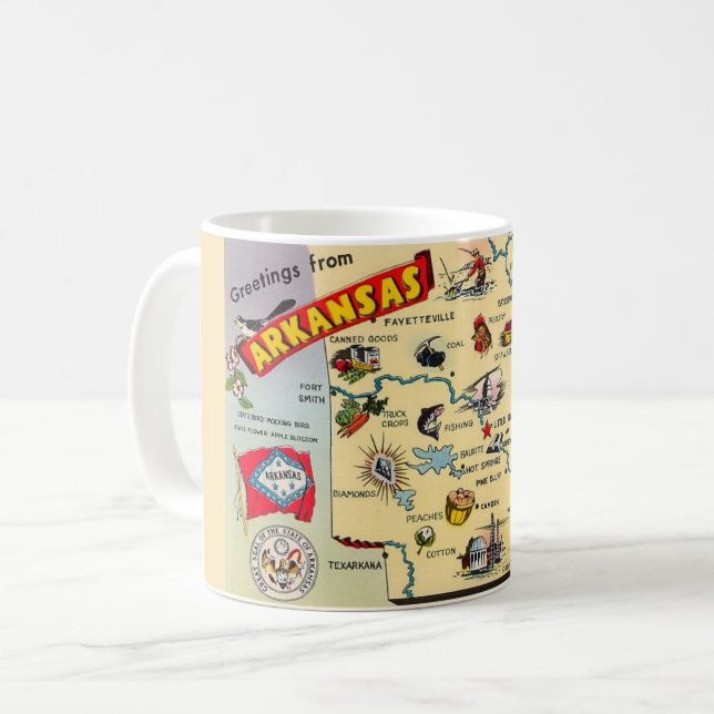 Mug Carte Arkansas (Devant gauche)