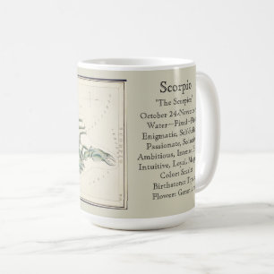 Mug Carte astronomique antique du zodiaque Scorpion