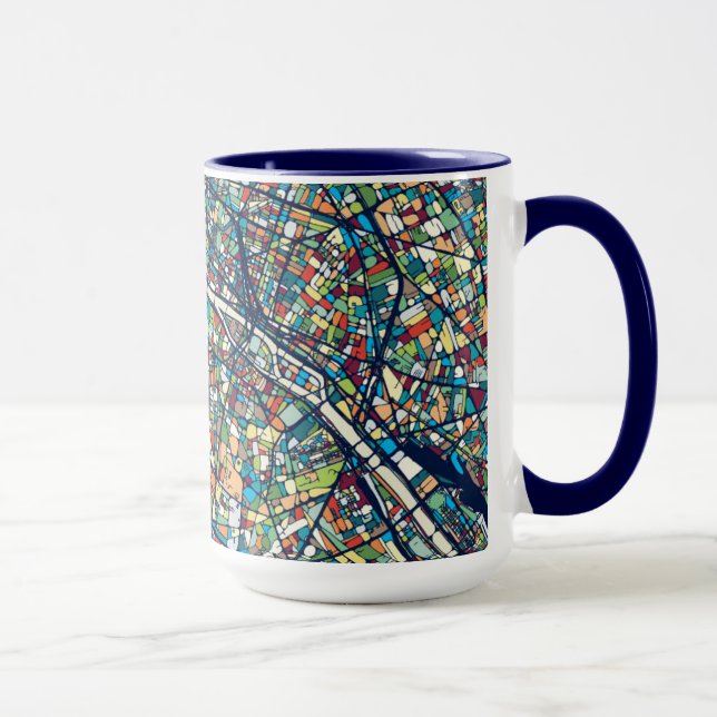 Mug Carte colorée de Paris France | (Droite)