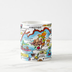 Mug Carte colorée du Michigan