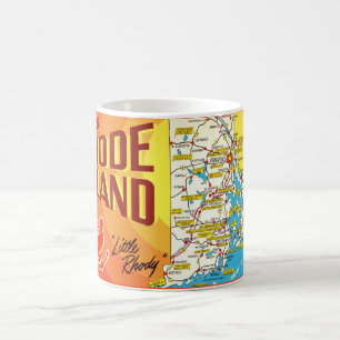 Mug Carte Colorée Vintage de Rhode Island