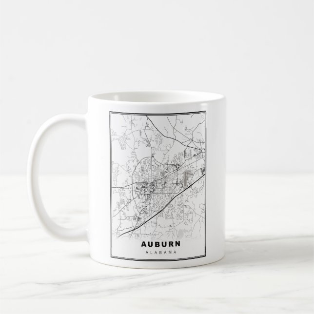 Mug Carte d'Auburn (Gauche)