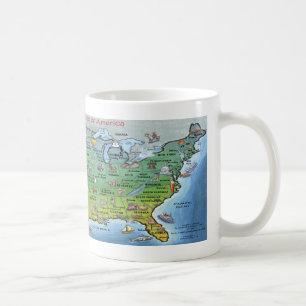 Mug Carte de bande dessinée des Etats-Unis