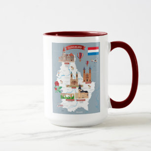 Mug Carte de bande dessinée du luxembourgeois