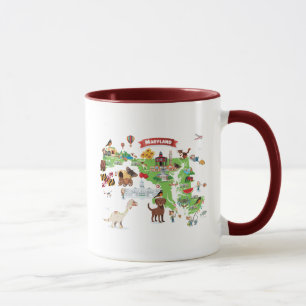 Mug Carte de bande dessinée du Maryland