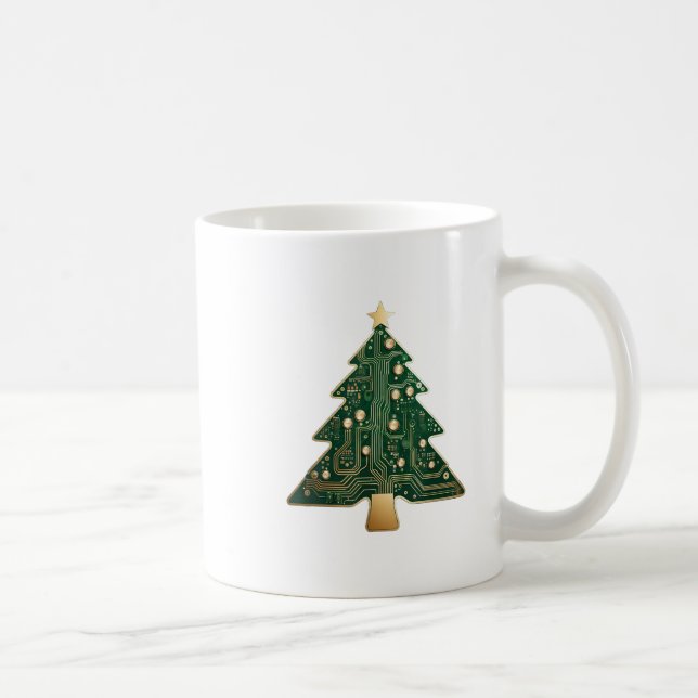 Mug Carte de circuit informatique arbre de Noël (Droite)