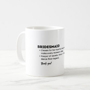 Mug Carte de Définition de Demoiselle d'Honneur – Drôl