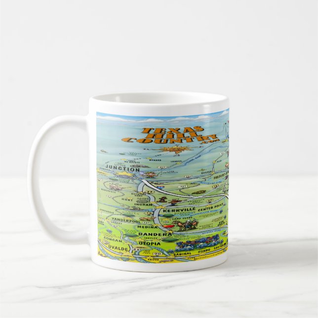 Mug Carte de dessin de pays TX Hill (Gauche)